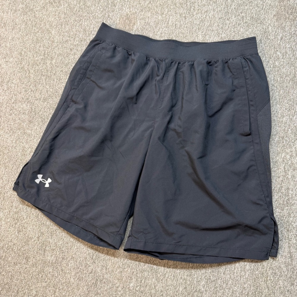 Under Armour Mens Black Fitted Athletic Training Gym Shorts Large 1403